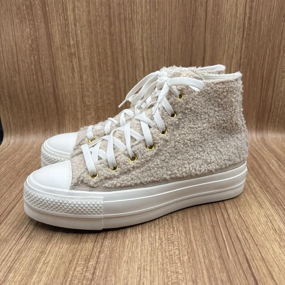 Converse Chuck Taylor All Star Platform High 'Cozy Club' Beige Sneaker Women 8.5